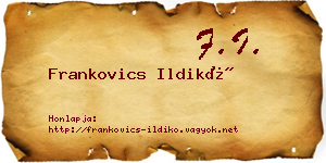 Frankovics Ildikó névjegykártya